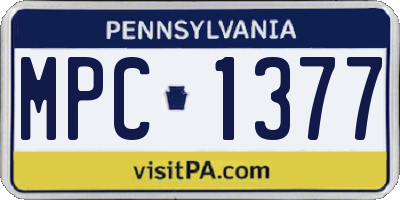 PA license plate MPC1377
