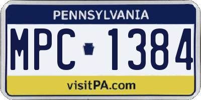 PA license plate MPC1384