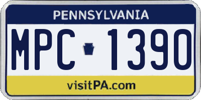 PA license plate MPC1390