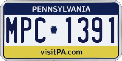 PA license plate MPC1391