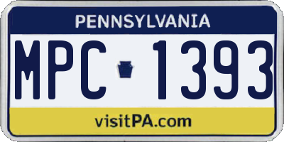 PA license plate MPC1393