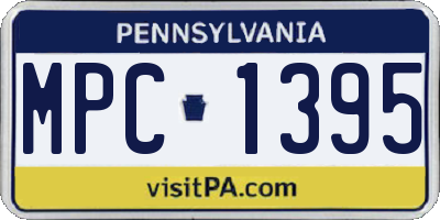PA license plate MPC1395