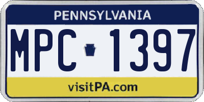 PA license plate MPC1397