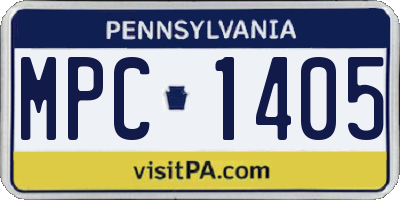 PA license plate MPC1405