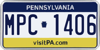 PA license plate MPC1406