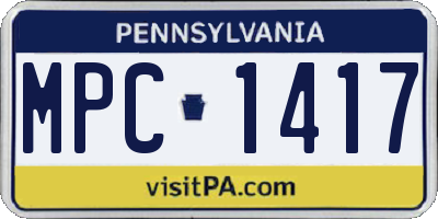 PA license plate MPC1417