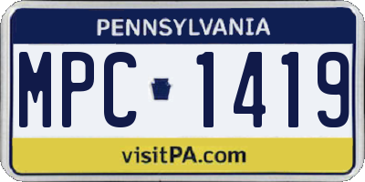 PA license plate MPC1419
