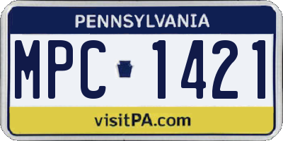 PA license plate MPC1421