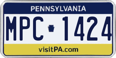 PA license plate MPC1424