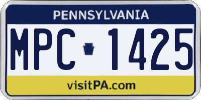 PA license plate MPC1425