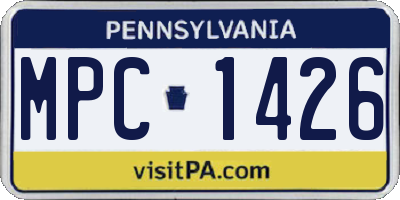 PA license plate MPC1426