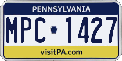 PA license plate MPC1427