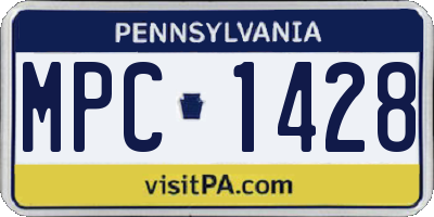 PA license plate MPC1428