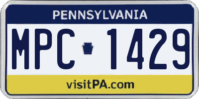 PA license plate MPC1429