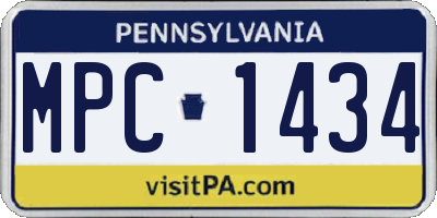 PA license plate MPC1434