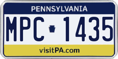 PA license plate MPC1435