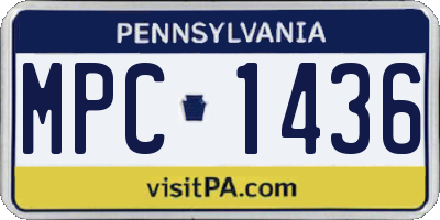 PA license plate MPC1436