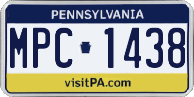 PA license plate MPC1438