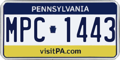 PA license plate MPC1443