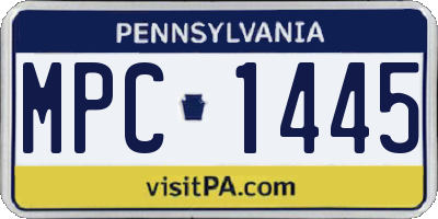 PA license plate MPC1445