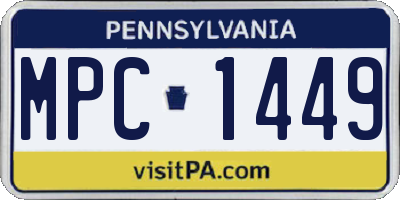 PA license plate MPC1449
