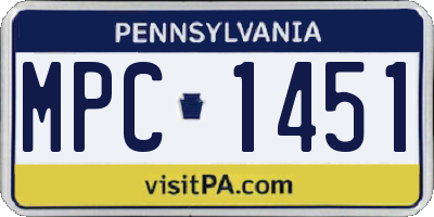 PA license plate MPC1451