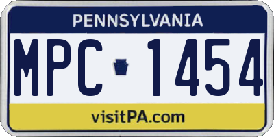 PA license plate MPC1454