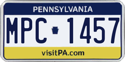 PA license plate MPC1457