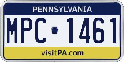 PA license plate MPC1461