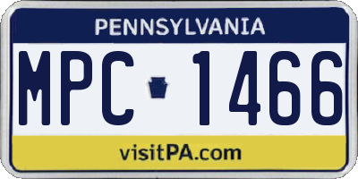PA license plate MPC1466