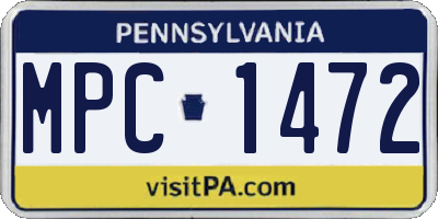 PA license plate MPC1472