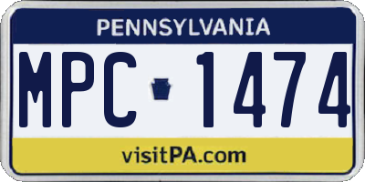 PA license plate MPC1474