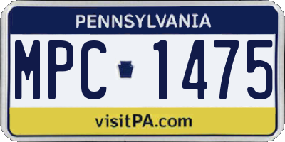 PA license plate MPC1475