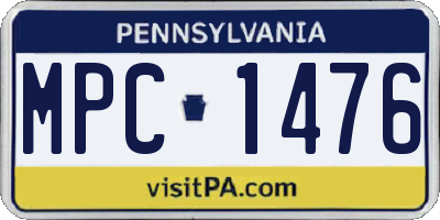 PA license plate MPC1476