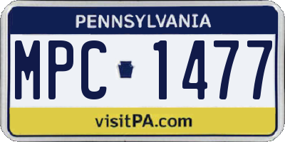 PA license plate MPC1477