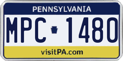 PA license plate MPC1480