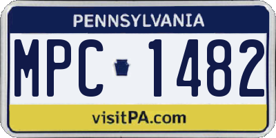 PA license plate MPC1482