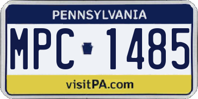 PA license plate MPC1485