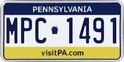 PA license plate MPC1491
