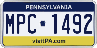 PA license plate MPC1492