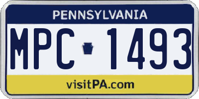 PA license plate MPC1493