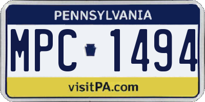 PA license plate MPC1494