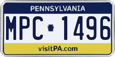 PA license plate MPC1496