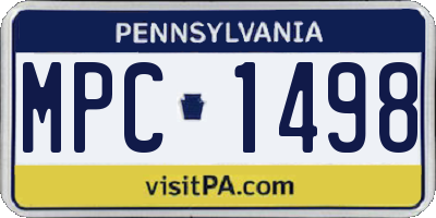 PA license plate MPC1498