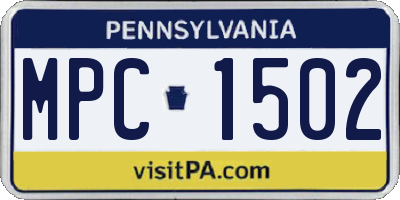 PA license plate MPC1502