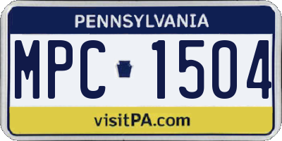 PA license plate MPC1504