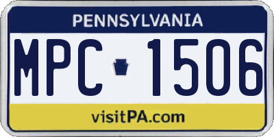 PA license plate MPC1506