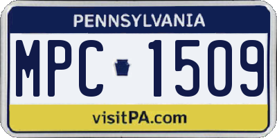 PA license plate MPC1509