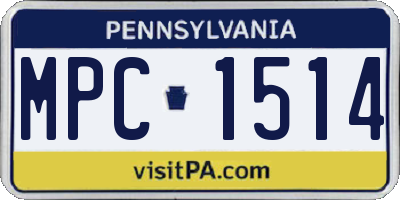 PA license plate MPC1514