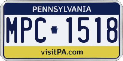 PA license plate MPC1518